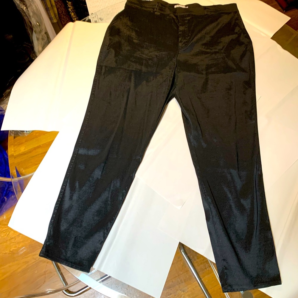 Black cigarette pants f/ Tailor & Twirl, silk taffeta like material sz3XL!